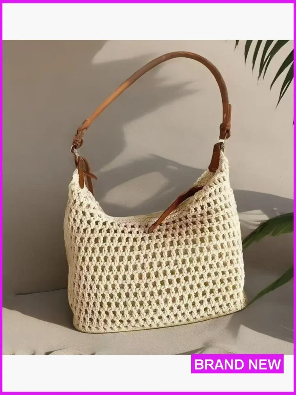 Small Knitted Crochet String Bag Handwoven Summer Beach Shoulder Purse